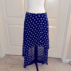 JUNIORS - FOREVER 21 Blue Polkadot Skirt - Size Large